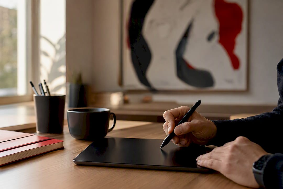 Hands preparing digital consent record for audit