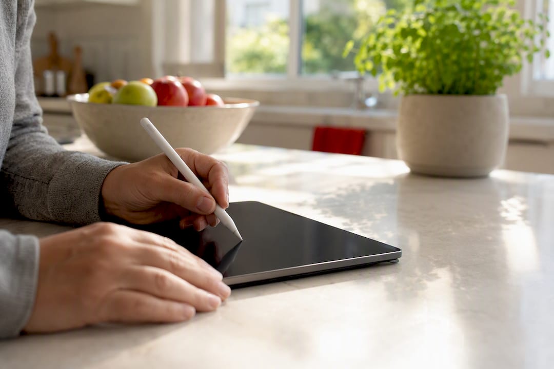 Parent digitally signing consent form for minor