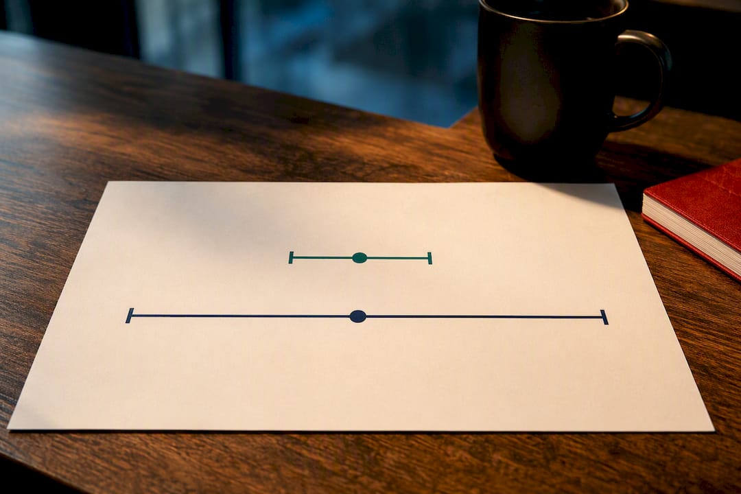 Illustration comparing narrow and wide confidence intervals