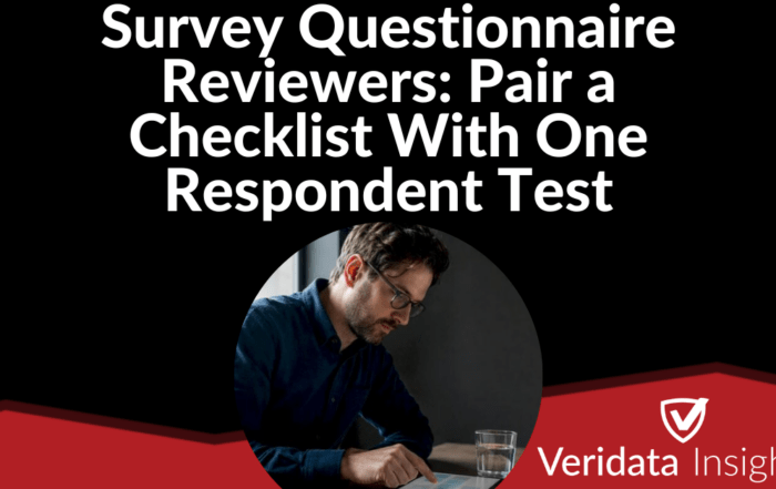 Survey Questionnaire Reviewers: Pair a Checklist With One Respondent Test