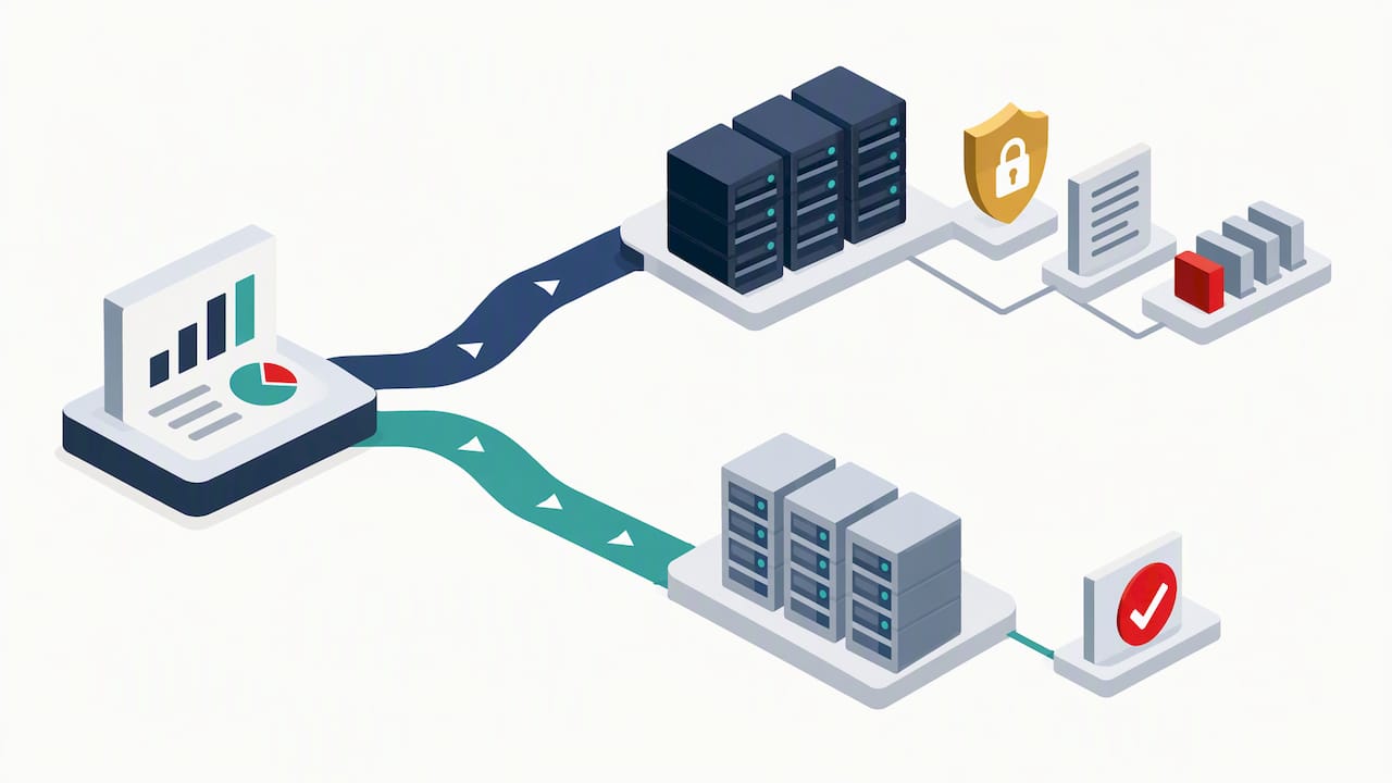 Two hosting routes with distinct responsibility checkpoints
