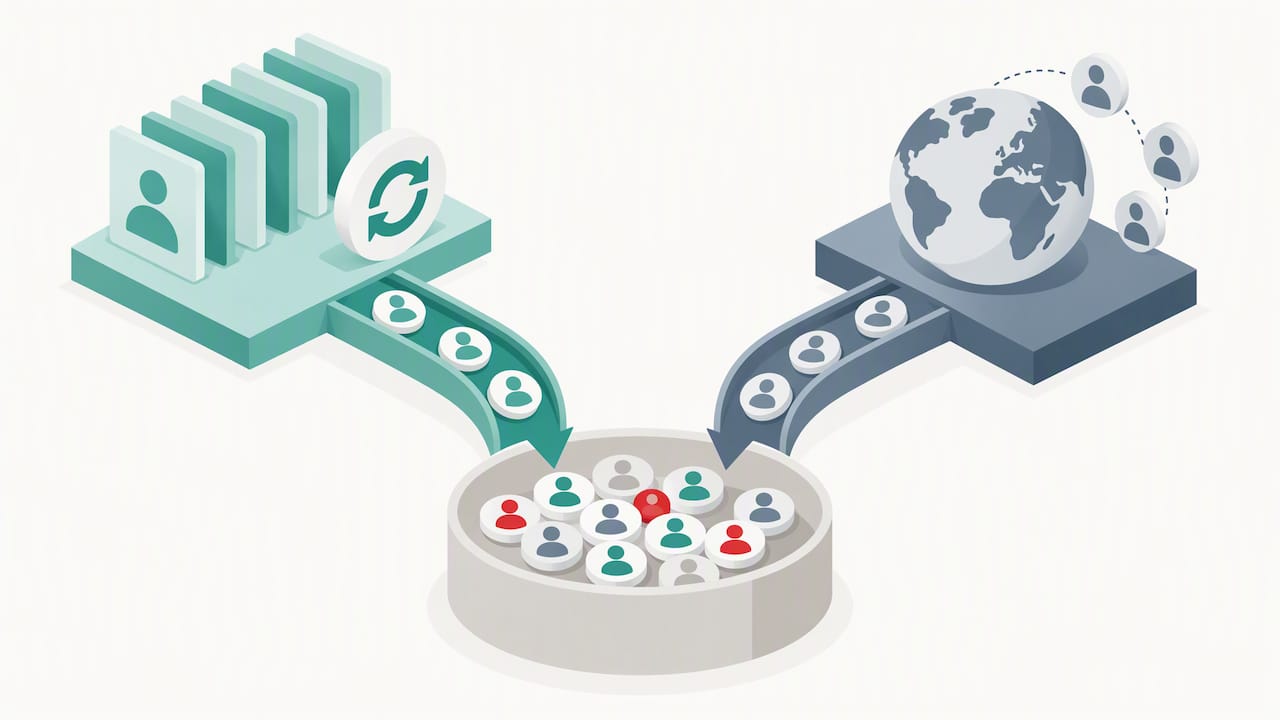 Two recruitment sources feed a usability study
