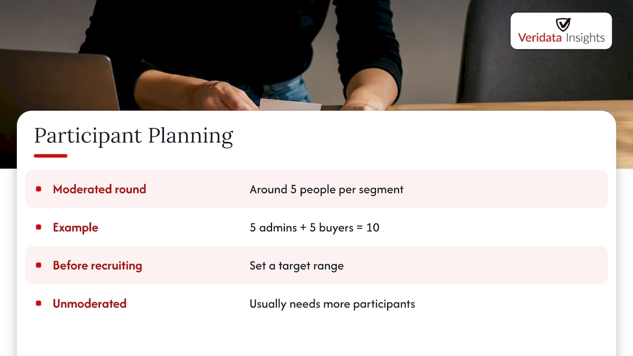 Example sample allocation across two user segments